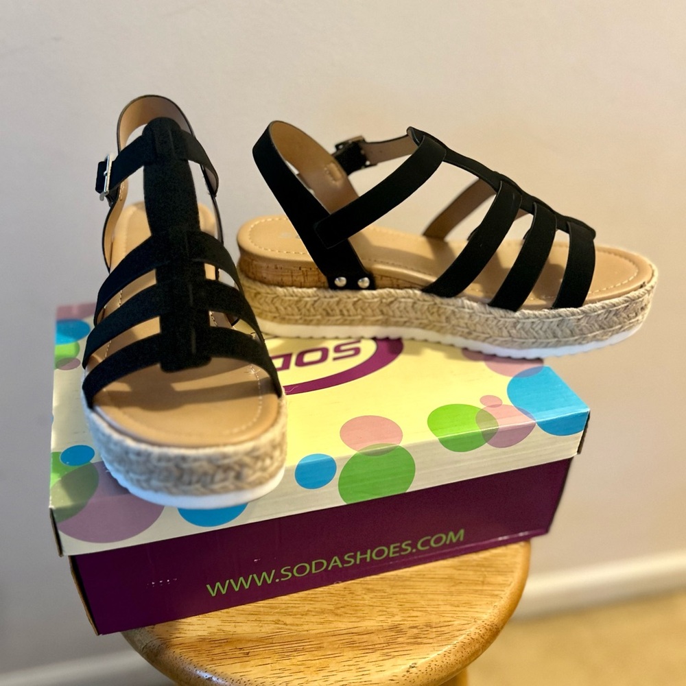 SODA Espadrille Wedge Sandals